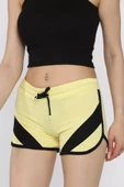 Açık Sarı Biyeli Kadın Baskılı Mini Şort - 2