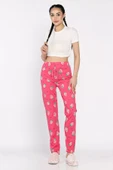 Fuşya Kadın Çilek Baskılı Bel Lastikli Pijama Altı - 2