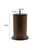 Mobilya Kanepe Baza Koltuk Çekyat Yükseltme Ayağı İnce Diş M8 kahverengi Plastik 10 Cm 4 Adet thumbnail 3