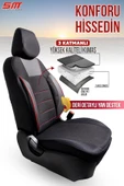 Era Serisi Univeral Oto Koltuk Kılıfı Siyah-Kırmızı thumbnail 2