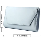 Erkan Saçmacı Gümüş Saten Zincir Askılı Manyetik Kapaklı İç Cepli Zarif Abiye El Çantası - 5