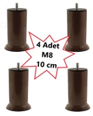 Mobilya Kanepe Baza Koltuk Çekyat Yükseltme Ayağı İnce Diş M8 kahverengi Plastik 10 Cm 4 Adet thumbnail 2