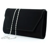 Erkan Saçmacı Siyah Süet Zincir Askılı Manyetik Kapaklı İç Cepli Zarif Abiye El Çantası - 3