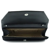 Erkan Saçmacı Siyah Süet Zincir Askılı Manyetik Kapaklı İç Cepli Zarif Abiye El Çantası - 5