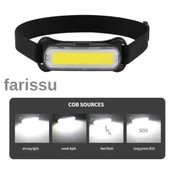 Şarjlı COB LED Kafa Lambası | Type-C Girişli, 350 Lümen | Su Geçirmez, Hafif ve Kompakt Tasarım - 3