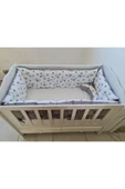60x100 Beşik Kenar Koruma - 40cm Yükseklik - %100 Pamuk Kumaş - Antialerjik - Yıkanabilir - 4