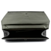 Erkan Saçmacı Antrasit Saten Zincir Askılı Manyetik Kapaklı İç Cepli Zarif Abiye El Çantası - 3