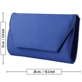 Erkan Saçmacı Lacivert Saten Zincir Askılı Manyetik Kapaklı İç Cepli Zarif Abiye El Çantası - 4