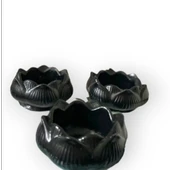 3 adet siyah Lotus mumluk - 1