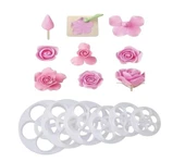 Şeker Hamuru Kalıbı Gül Çiçek Plastik Kesici 6 Lı - 2