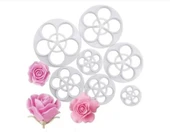 Şeker Hamuru Kalıbı Gül Çiçek Plastik Kesici 6 Lı - 1