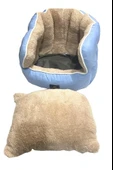 Süslüpati Kullanışlı Yıkanabilir Kumaş Silikon Elyaf Dolgulu Kedi Köpek Yatağı 45Cm - 2