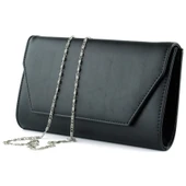 Erkan Saçmacı Siyah Zincir Askılı Manyetik Kapaklı İç Cepli Zarif Abiye El Çantası - 3