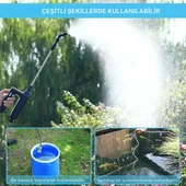 TechTic Elektrikli Yüksek Basınçlı Su Tabancası Bahçe Püskürtücü 5M Hortum 3 Nozul Araç Yıkama 7.4v thumbnail 12