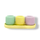 3 Renkli Baklava Desenli Set thumbnail 1