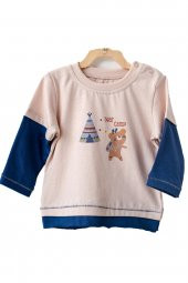 Andywawa Bear Camp Erkek Bebek Mavi Tshirt AC21081 - 1