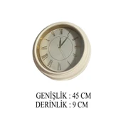 Dekoratif Duvar Saati Krem Renk 45 CM thumbnail 3