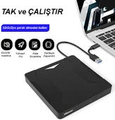 TechTic Harici DVD Sürücüsü USB 3.0 Type-C Sessiz CD Dvd Okuma Çok Fonksiyonlu MikroSD Kart SD Kart thumbnail 2