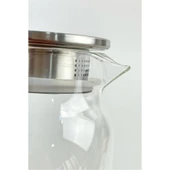 1500 ml Borosilikat Cam Su Sürahisi - Metal Kapaklı ve Isıya Dayanıklı - 3