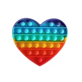 Pop It Duyusal Zihinsel Oyuncak  ( Rainbow Renk, Kalp ) - 1