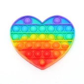 Pop It Duyusal Zihinsel Oyuncak  ( Rainbow Renk, Kalp ) - 2