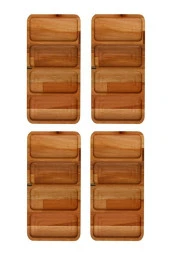 Raven Home Studio 4 Lü Set Masif Ahşap Çerezlik – Kahvaltı – Kahve – Meyve Sunum Tabağı - 1