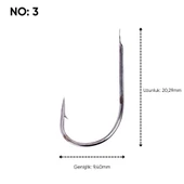 Olta İğnesi - Fishack 505 - No: 3  (1000'li Paket) - 3