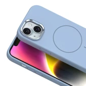 Apple iPhone 14 Kılıf M-Safe Şarj Özellikli Metal Kamera Çerçeveli Zore Edi Silikon Kapak - 7