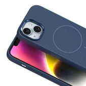 Apple iPhone 14 Kılıf M-Safe Şarj Özellikli Metal Kamera Çerçeveli Zore Edi Silikon Kapak - 8