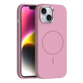 Apple iPhone 14 Kılıf M-Safe Şarj Özellikli Metal Kamera Çerçeveli Zore Edi Silikon Kapak - 1