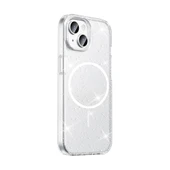 Apple iPhone 15 Kılıf M-safe Şarj Özellikli Parlayan Simli Saydam Renkli Zore Maris Kapak - 2