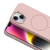 Apple iPhone 14 Kılıf M-Safe Şarj Özellikli Metal Kamera Çerçeveli Zore Edi Silikon Kapak - 2