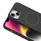 Apple iPhone 14 Kılıf M-Safe Şarj Özellikli Metal Kamera Çerçeveli Zore Edi Silikon Kapak - 11