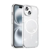 Apple iPhone 14 Kılıf M-safe Şarj Özellikli Parlayan Simli Saydam Renkli Zore Maris Kapak - 1