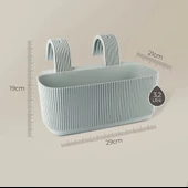 Omnipazar KRS-249 Plastik Pera Askılı Balkon Saksı 3.2 Lt Yeşil 5 Adet thumbnail 2