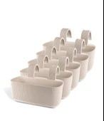 Omnipazar KRS-249 Plastik Pera Askılı Balkon Saksı 3.2 Lt Krem 5 Adet - 1