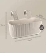 Omnipazar KRS-249 Plastik Pera Askılı Balkon Saksı 3.2 Lt Krem 5 Adet - 2