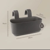 Omnipazar KRS-249 Plastik Pera Askılı Balkon Saksı 3.2 Lt Kahverengi 5 Adet thumbnail 2