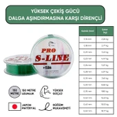 Yeşil Olta Misinası - Japon Materyal - 150 Metre - Pro S-Line - 0,33mm thumbnail 2