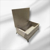 Ahşap-boyanabilir- Ham Mdf- Desenli-takı-makyaj-aksesuar-çok Amaçlı Dekoratif Kutu - 3