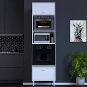 Modilayn ESER (60x217x56 cm) Boyutunda Ankastre 2 Kapaklı Mini/Midi Mikrodalga Fırın Dolabı thumbnail 2