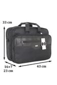 Case Club 2076 Büyük Körüklü 17,3 Inç Laptop Bölmeli El Omuz Çantası - 3