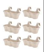 Omnipazar SO-TOM5 Tombik Askılı Balkon Saksı 10 Lt Kirli Beyaz 6 Adet thumbnail 1