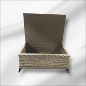Ahşap-boyanabilir- Ham Mdf- Desenli-takı-makyaj-aksesuar-çok Amaçlı Dekoratif Kutu - 4