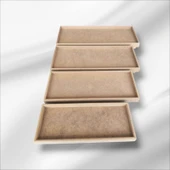 Ahşap boyanabilir ayaklı dikdörtgen 4'lü sunumluk-tepsi takımı thumbnail 7