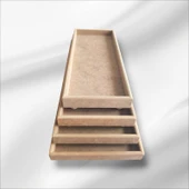 Ahşap boyanabilir ayaklı dikdörtgen 4'lü sunumluk-tepsi takımı thumbnail 6