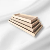 Ahşap boyanabilir ayaklı dikdörtgen 4'lü sunumluk-tepsi takımı thumbnail 2