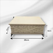 Ahşap-boyanabilir- Ham Mdf- Desenli-takı-makyaj-aksesuar-çok Amaçlı Dekoratif Kutu - 1