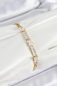 Xuping Pirinç Parçalı Su Yolu Model Gold Renk Kadın Bileklik thumbnail 1