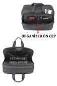Case Club 2076 Büyük Körüklü 17,3 Inç Laptop Bölmeli El Omuz Çantası - 5